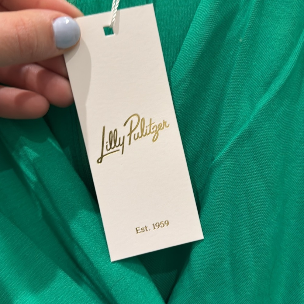 Lilly Pulitzer • Odella V-neck Midi Dress in Brazilian Green - Picture 7 of 14